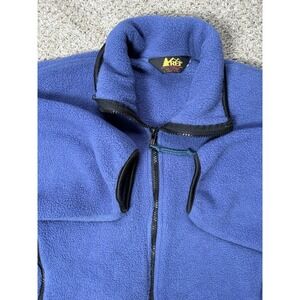 Vintage REI Pullover Mens Medium Blue Fleece Half Zip Outdoors Hiking 90s